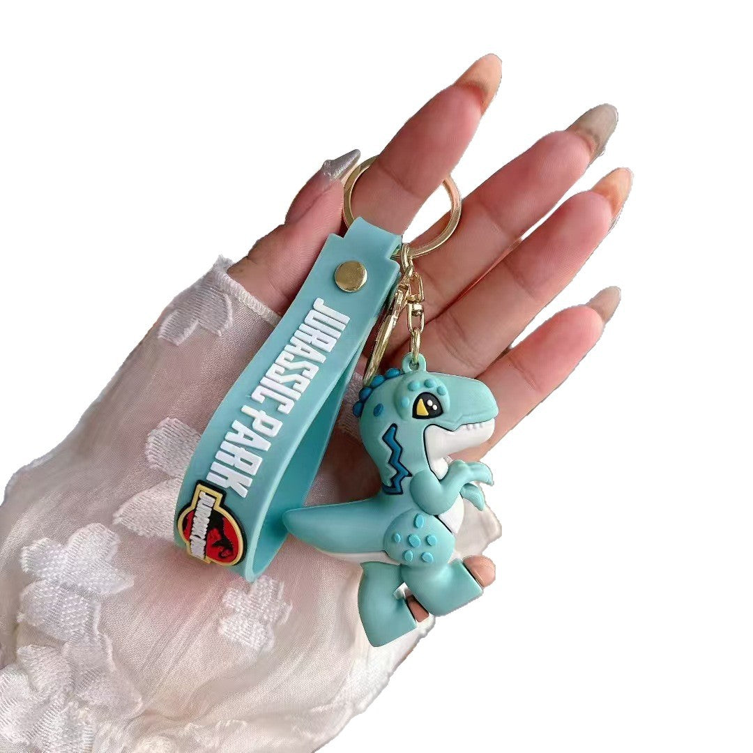 Wholesale cartoon cute dinosaur soft plastic doll keychain